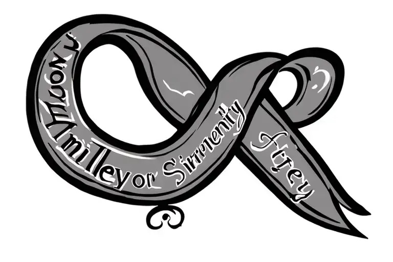 "Amiley Trevor Sirrenity " infinity symbol intertwined names subtly incorporated tattoo design idea