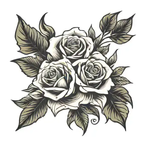 1998 date of birth with roses tattoo design idea