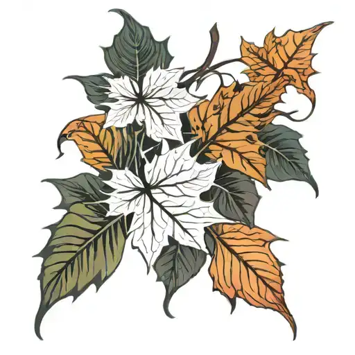 fall leaves tattoo design idea