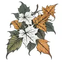 fall leaves tattoo design idea