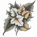 fall leaves tattoo design idea