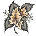 fall leaves tattoo design idea