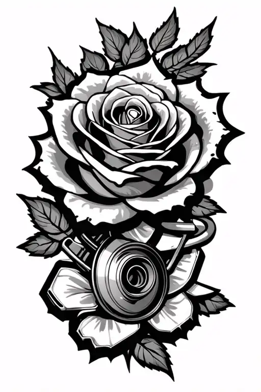 turbo. pistons. rose. 43 tattoo design idea