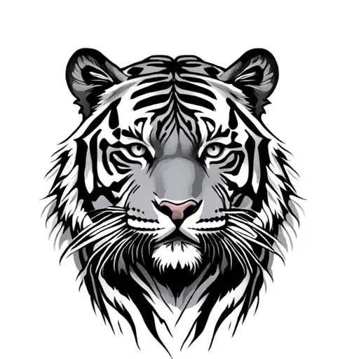 Fine Line Tiger tattoo design idea