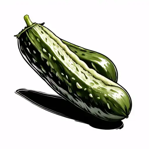 Pickle in black and white drawing tattoo design idea
