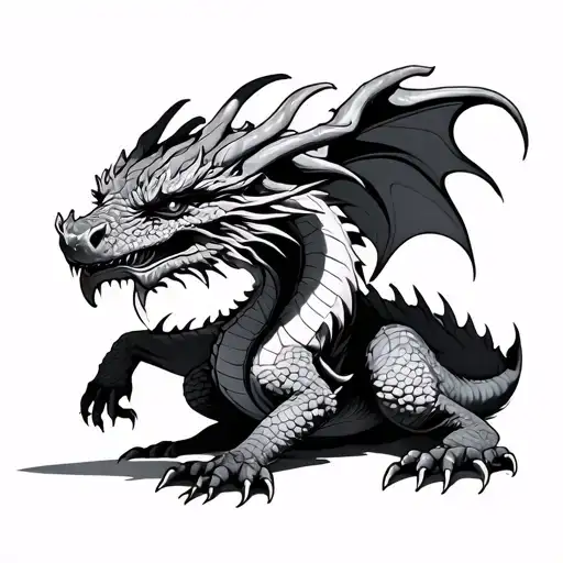 Crawling Dragon tattoo design idea