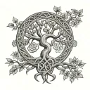 celtic knot, intertwined tree of life tree tattoo design idea