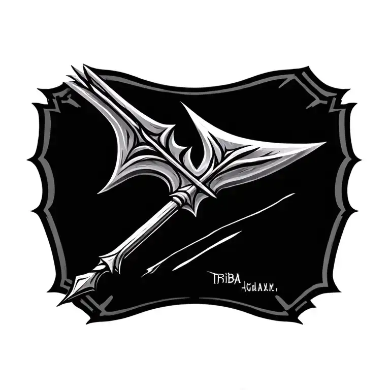 tribal arrow weapon being forged tattoo design idea