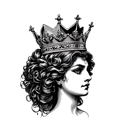 Black Queen Crown tattoo design idea