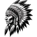 Red Indian tattoo design idea