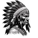 Red Indian tattoo design idea