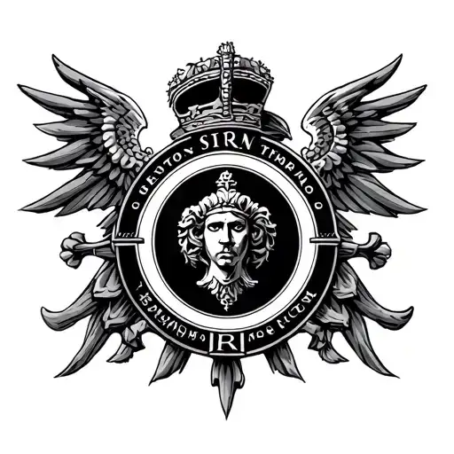 SPQR emblem with a realistic tattoo design idea