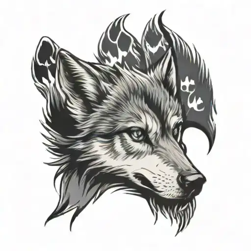 wolf's paw print tattoo design idea