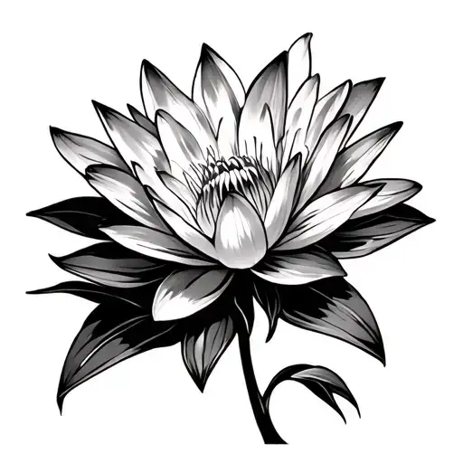 water lily chrysanthemum daffodil flowers tattoo design idea
