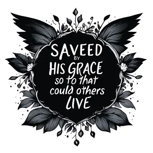 saved by His grace so that others could live dainty tattoo design idea