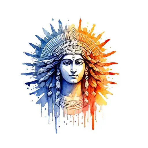 annunaki god with creation tattoo design idea