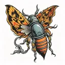 bug molotov cocktail tattoo design idea