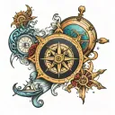 ocean compass with RIP DAD  tattoo design idea