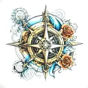 ocean compass with RIP DAD  tattoo design idea
