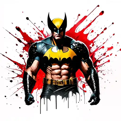 Wolverine and batman tattoo design idea