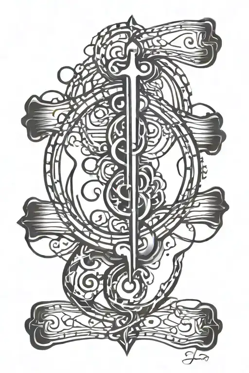 EKG lines tattoo design idea