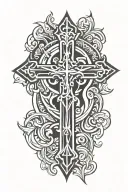 Catholic cross tattoo design idea