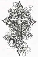 Catholic cross tattoo design idea