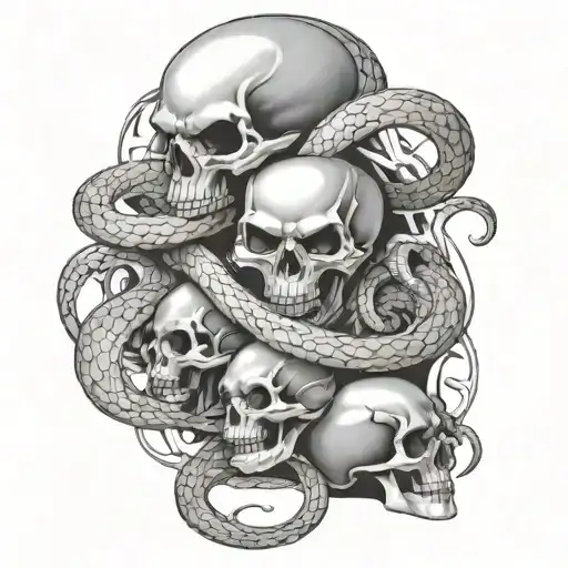 snakes spiders and skulls tattoo design idea