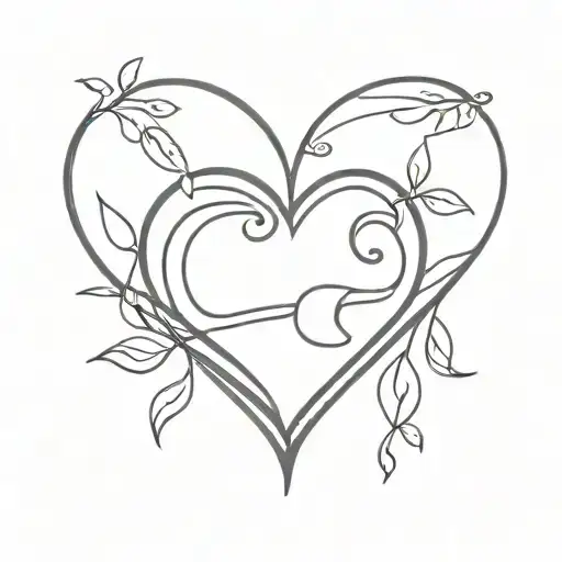 ein Herz mit Herzschlag und Schildkröte  tattoo design idea