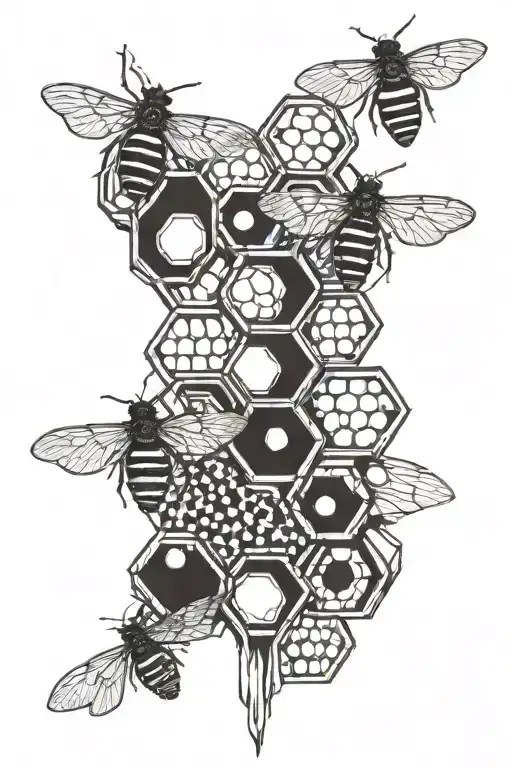 Industrial honeycomb tattoo design idea