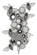 Industrial honeycomb tattoo design idea