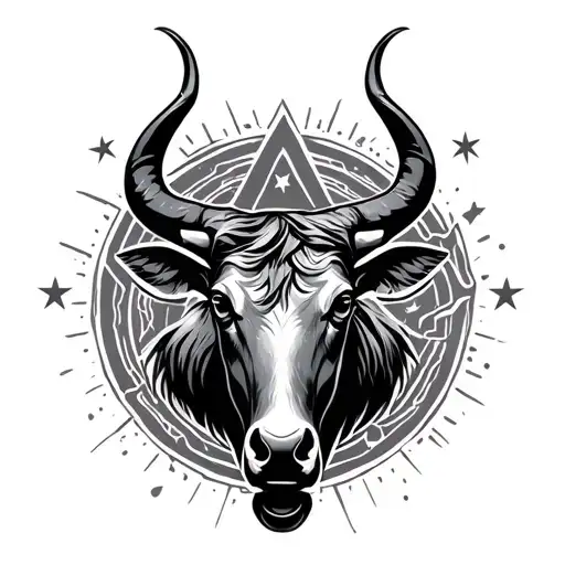 taurus sign with 3 stars tattoo design idea