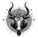 taurus sign with 3 stars tattoo design idea