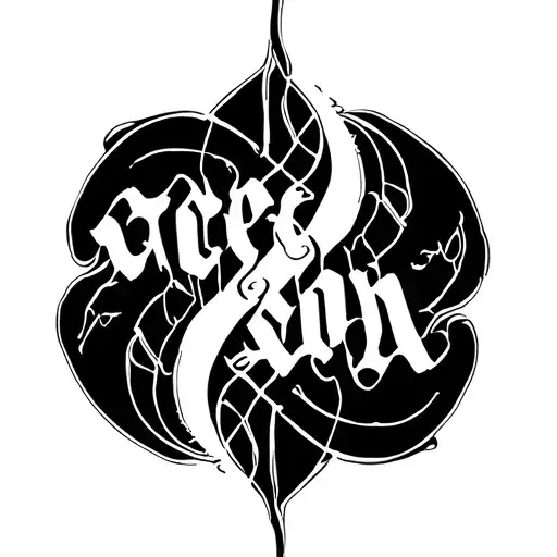 two name ambigram tattoo that says "zeek" one direction and "doon" the other tattoo design idea