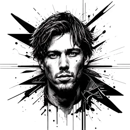 avicii, tiesto and a state of trance logo crushed together tattoo design idea