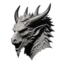 devis statue head with horns bahamut head tattoo design idea