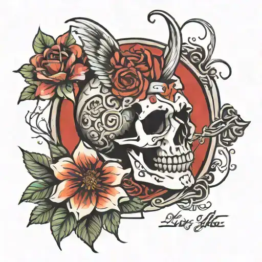 live like a hero, die like a martyr tattoo design idea