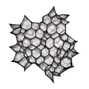 honeycomb pattern sakura tattoo design idea
