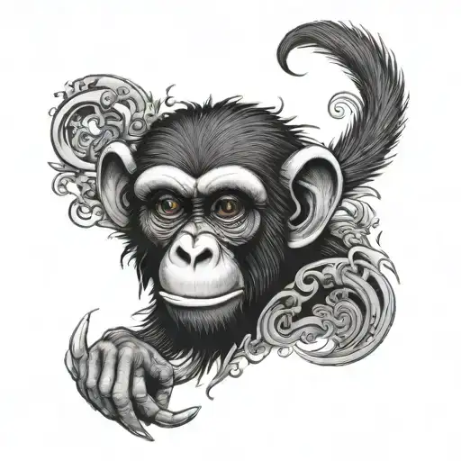 bad monkey tattoo design idea