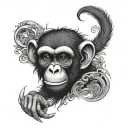bad monkey tattoo design idea