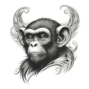 bad monkey tattoo design idea