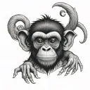 bad monkey tattoo design idea