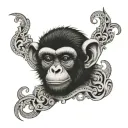 bad monkey tattoo design idea