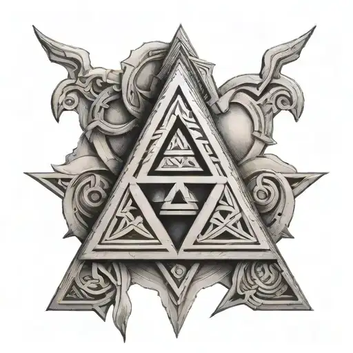 triforce valknut symbol tattoo design idea