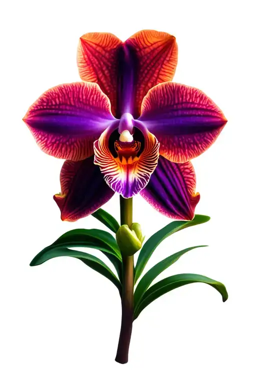 Cattleya Orchid tattoo design idea