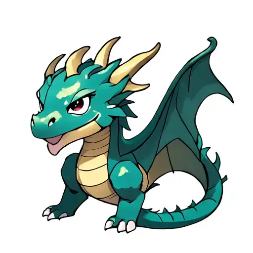 small sleepy dragon tattoo design idea