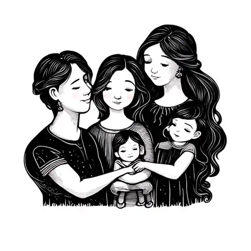 family tattoo for hand simple and no shadows tattoo design idea