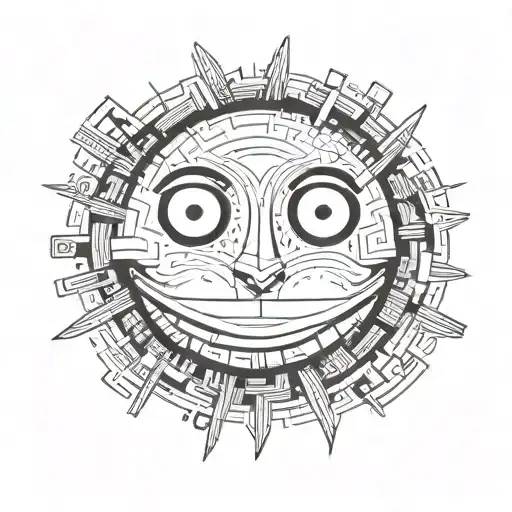 smiley, Two "M"-shaped eyes Curved line as the mouth Minimalistic, simple black lines No outline or additional details tattoo design idea