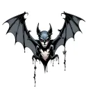 gothic style bat flying tattoo design idea