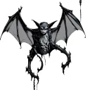 gothic style bat flying tattoo design idea